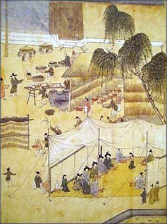 <선묘조제재경수연도> 중 조찬소 부분(국립문화재연구소 소장)