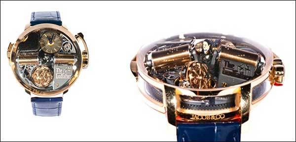 Lot. 75, 제이콥앤코, Opera Godfather>, 18k rose gold and sapphire crystal, 4.9×5.3cm, limited to 88 pieces, 4억 8000만원-7억원