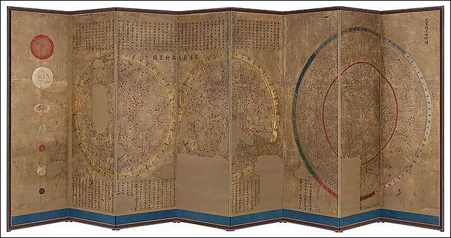 보물 <신ㆍ구법천문도>, 조선 후기, 종이에 채색, 전체 186.9×446.0㎝
