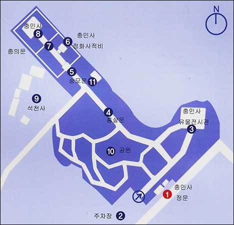 충민사 배치도