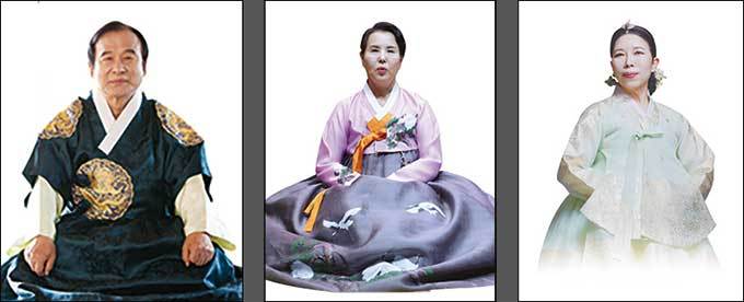 출연진 국가무형문화재 가곡 예능 보유지 김경배, 대전무형유산 가곡 예능보유자 한자이, 국가무형문화유산 가곡 예능보유자 김영기(왼쪽부터)