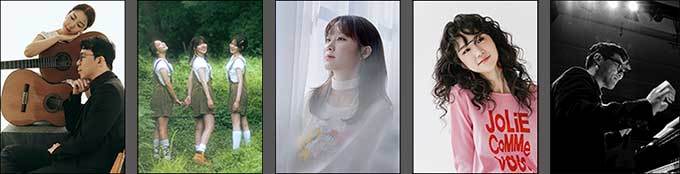 출연진들 아크기타듀오, 오아베, 우예린, 유발이, 조윤성(왼쪽부터)