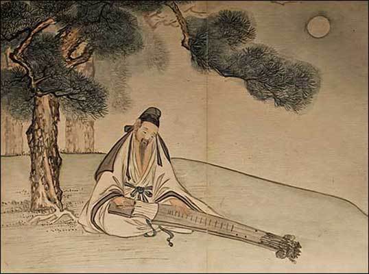 이형록(李亨祿)의 <송하탄금도(松下彈琴圖)>, 국립중앙박물관